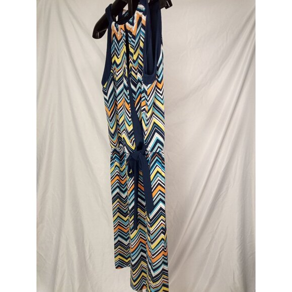 Apt. 9 Women's Blue Orange Zig Zag Printed Mini Dress Size Small - Picture 2 of 6